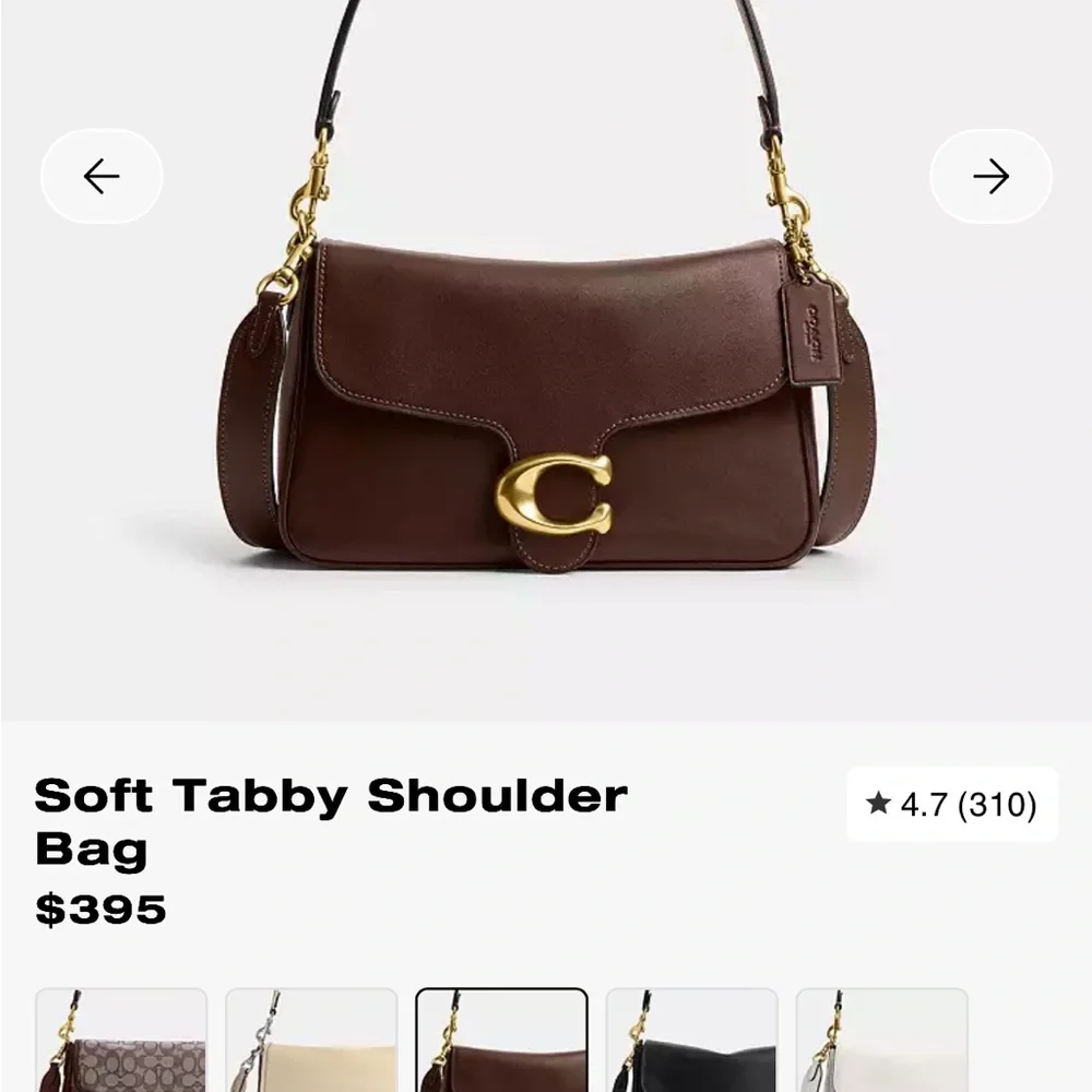Coach Soft Tabby Shoulder Bag - Dark Brown - Picture 1 of 13